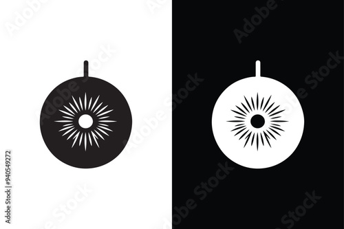 Kiwi silhouette victor icon with black and white background. 