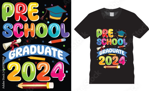 Pre school graduate vector 100 days days of school t shirt design Pre school graduate 2024