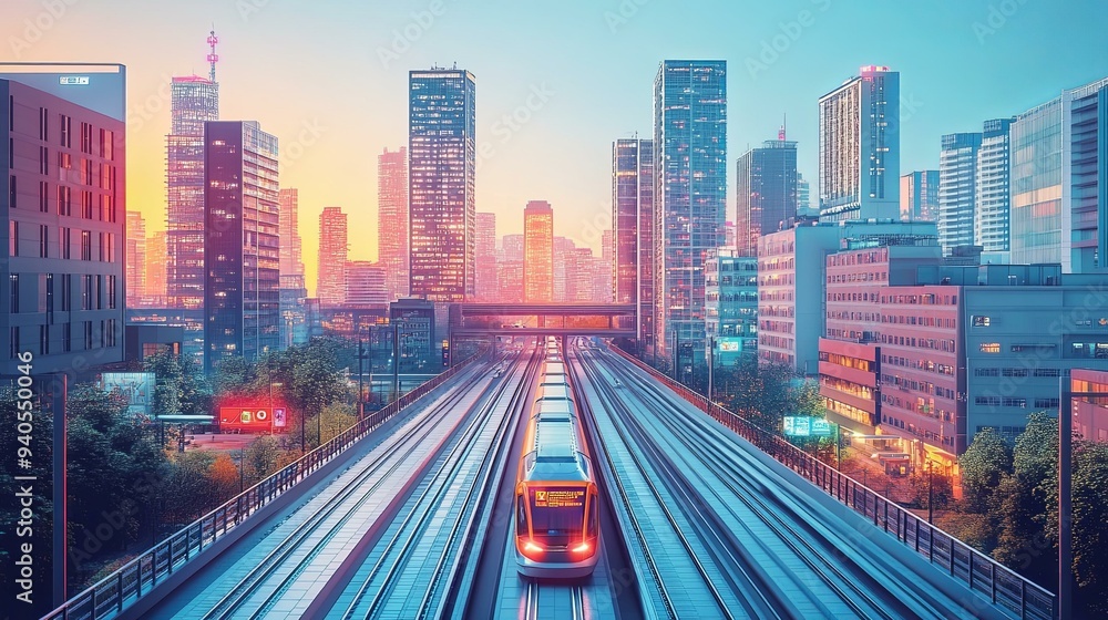 Future City. Smart Transportation and Urban Development concept Future City. Smart Transportation and Urban Development concept