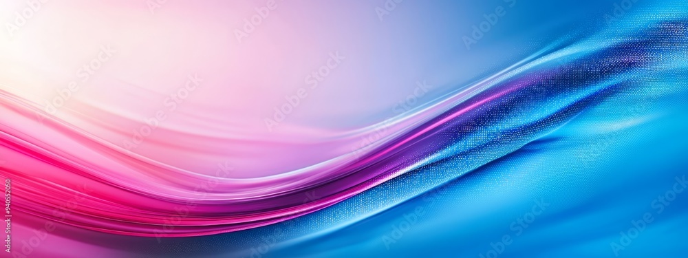 Naklejka premium A detailed view of a blue-pink wallpaper with a wavy pattern at its bottom edge