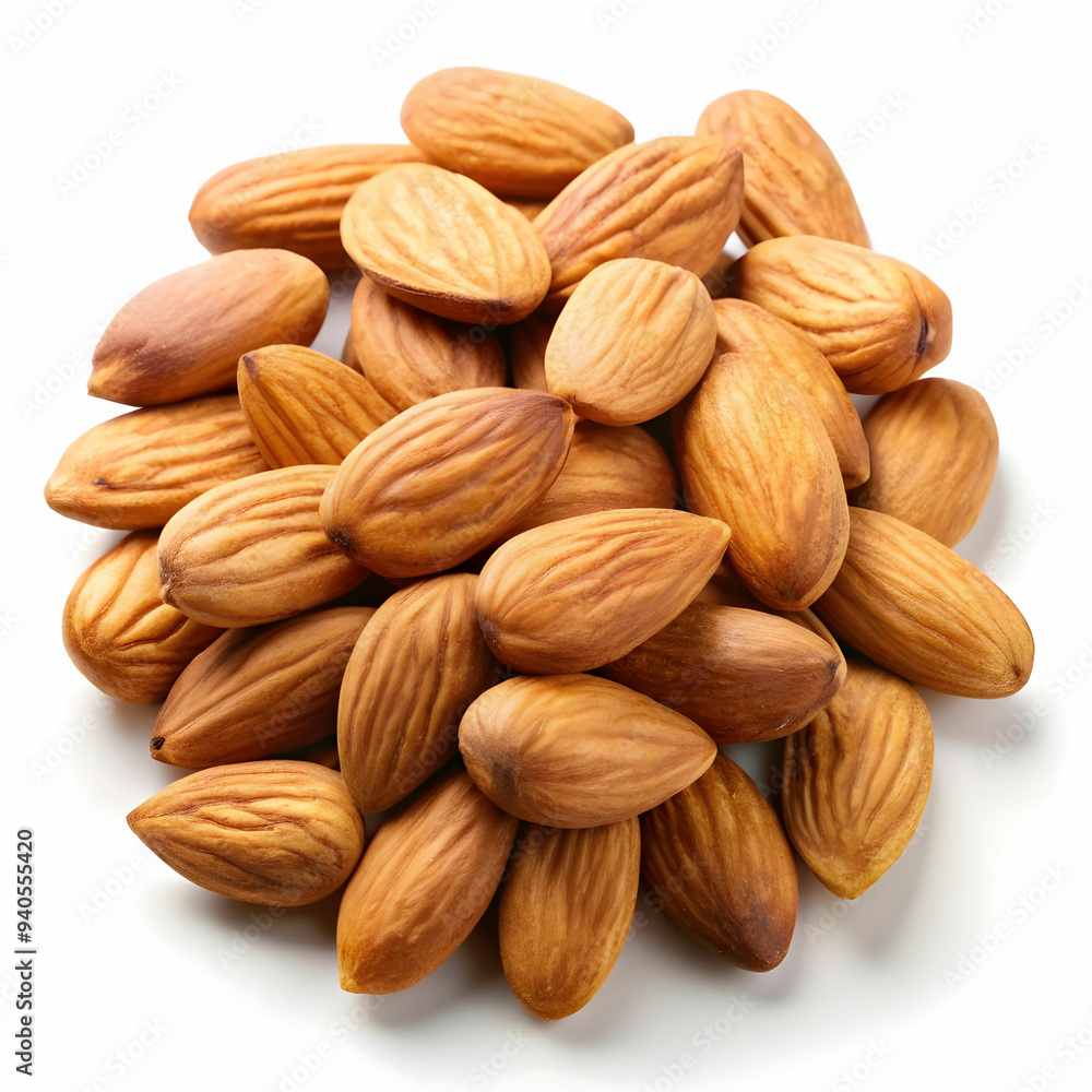 almond nuts on white background almond nuts on white background