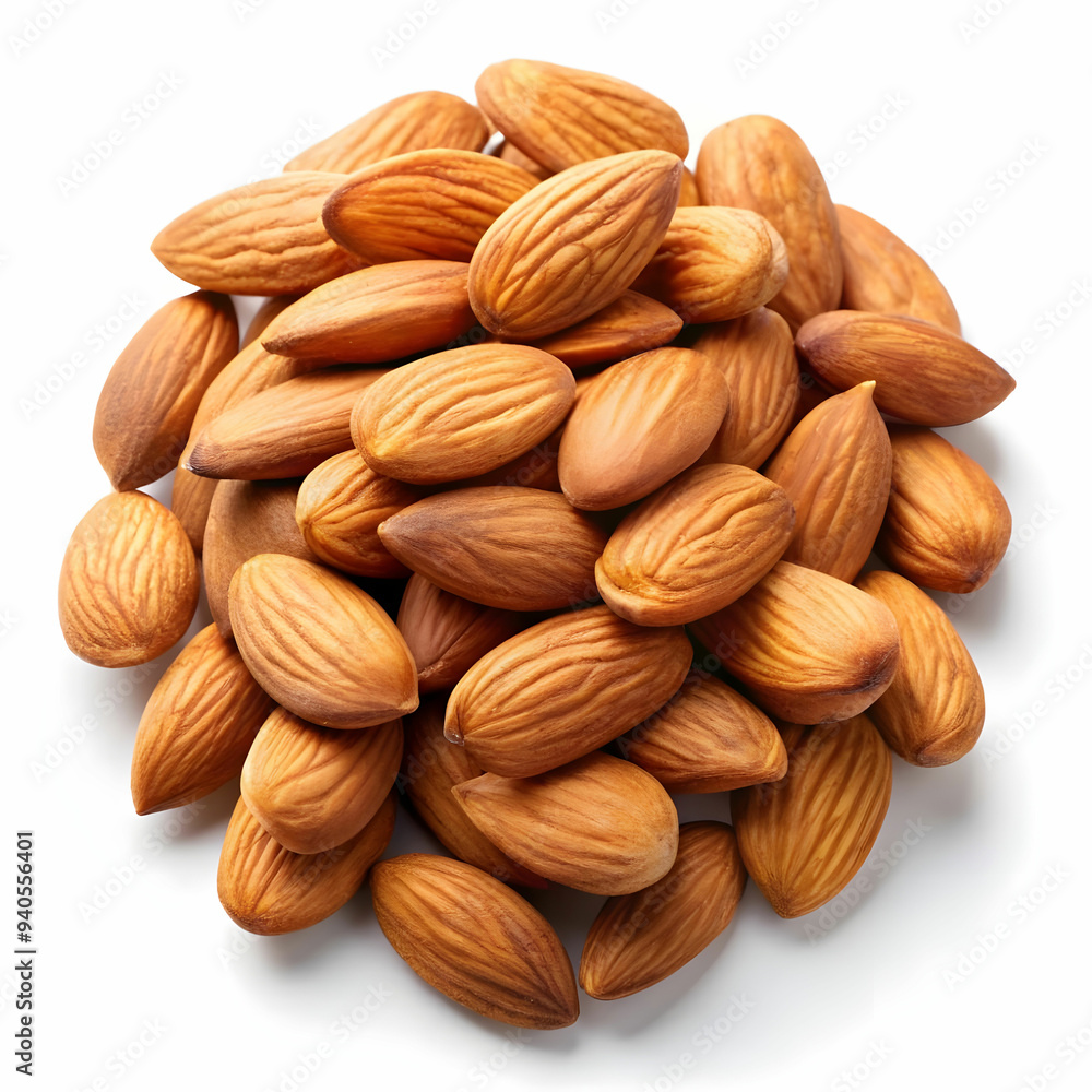 almond nuts on white background almond nuts on white background