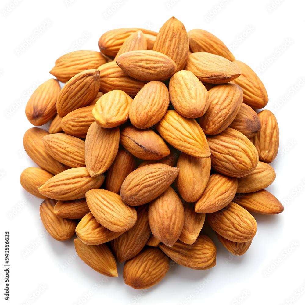 almond nuts on white background almond nuts on white background