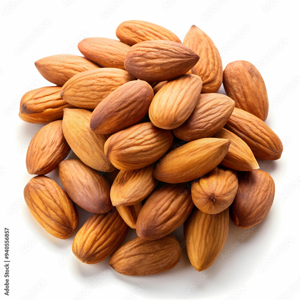 almond nuts on white background almond nuts on white background