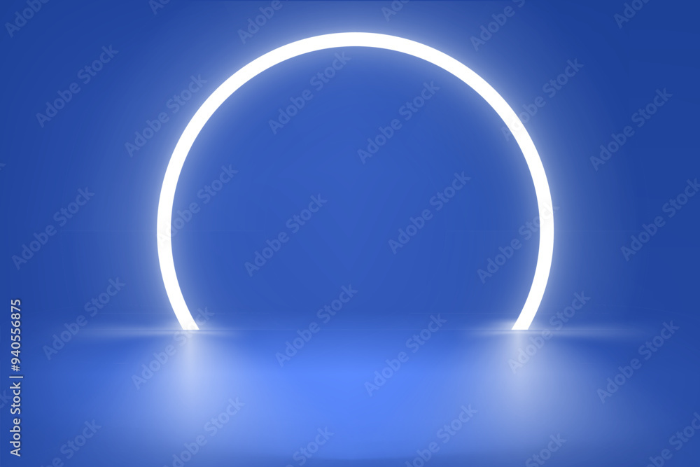 Product design template with showcase and neon frame. 3d vector showcase Product design template with showcase and neon frame. 3d vector showcase