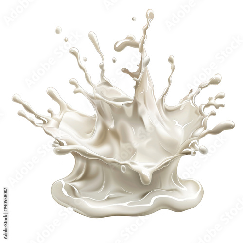 Milk Splash Isolated on a Transparent Background