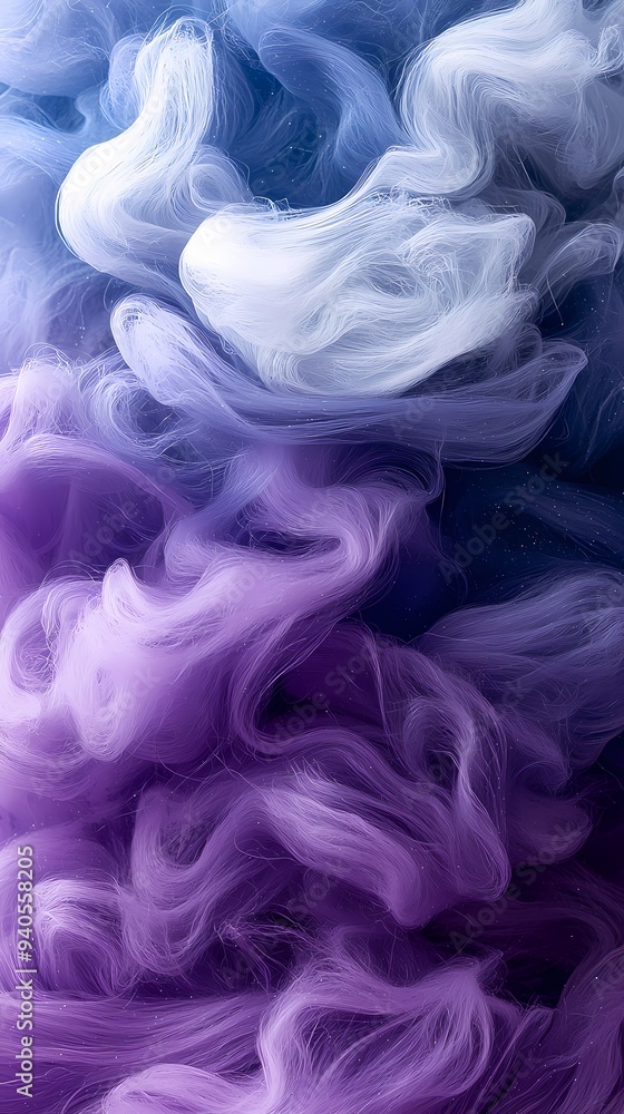Abstract Swirling Purple and Blue Ink Abstract Swirling Purple and Blue Ink