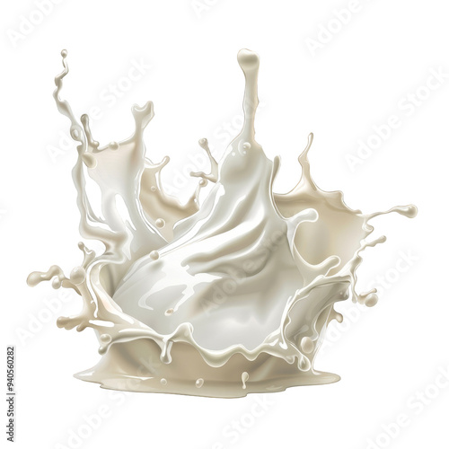 Milk Splash Isolated on a Transparent Background