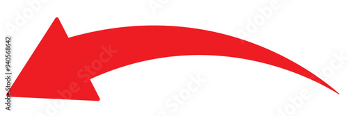 Hand drawn long arrow on white background.