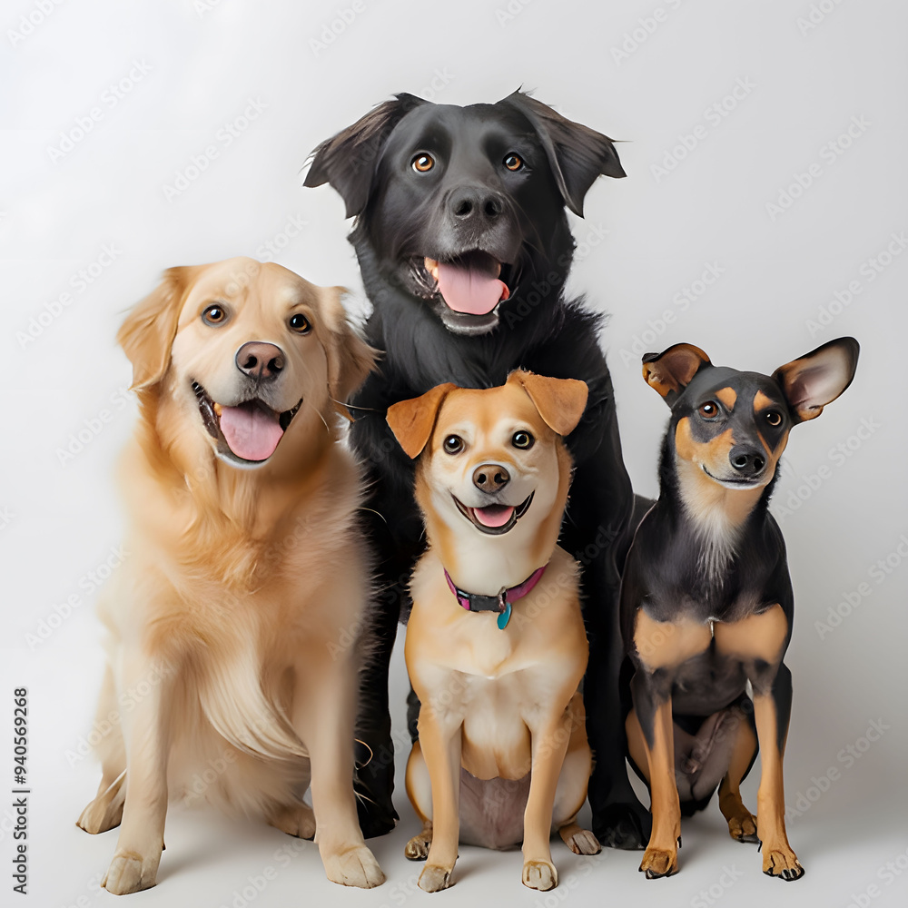 group of dog puppies. Generative AI group of dog puppies. Generative AI