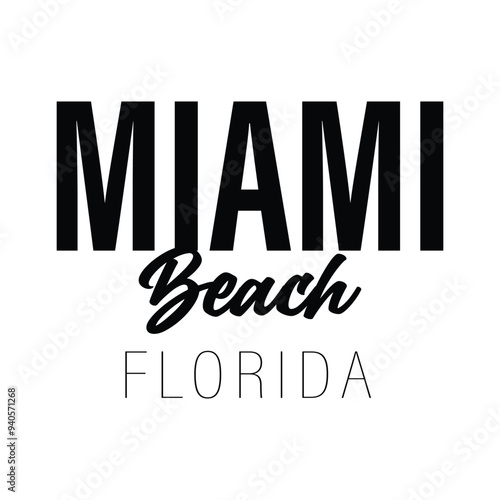 Florida Beach typography design with map vector. surfing theme badge design. For t-shirt prints, posters, stickers and other uses.	
