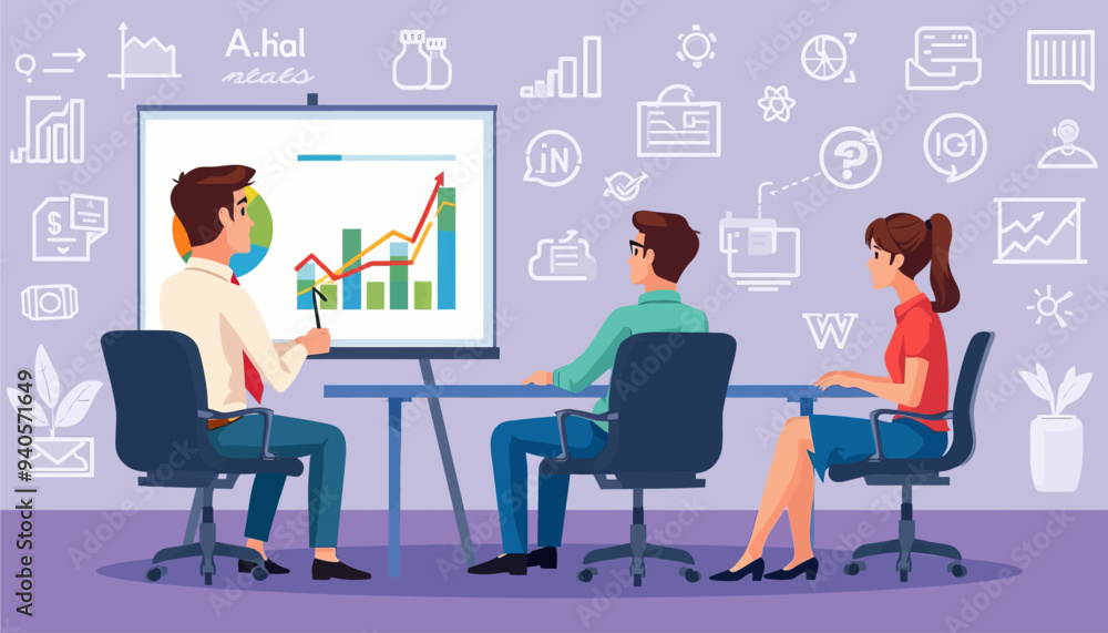 Business Meeting with Data Visualization Business Meeting with Data Visualization