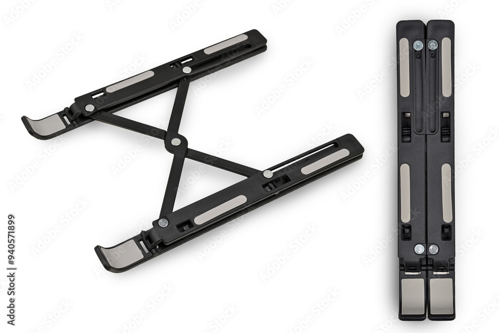 Portable laptop stand perspective view isolated on white background Portable laptop stand perspective view isolated on white background