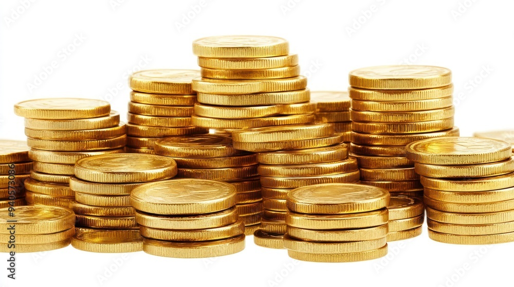 Golden Coins Stacked in a Random Formation Golden Coins Stacked in a Random Formation