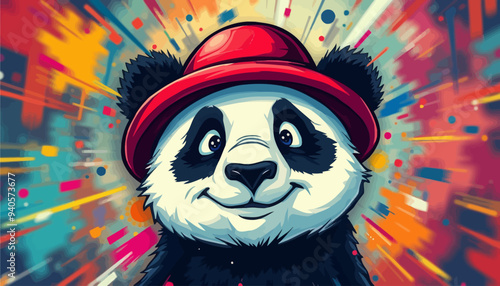 Cheerful Panda Smiling at the Camera