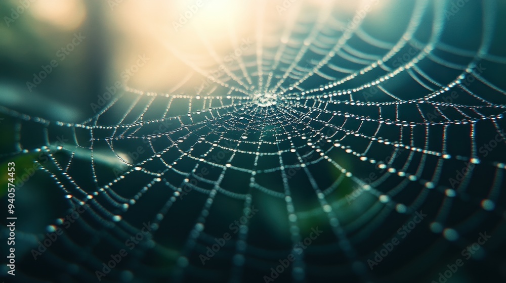 Spider Web with Dew Drops Spider Web with Dew Drops