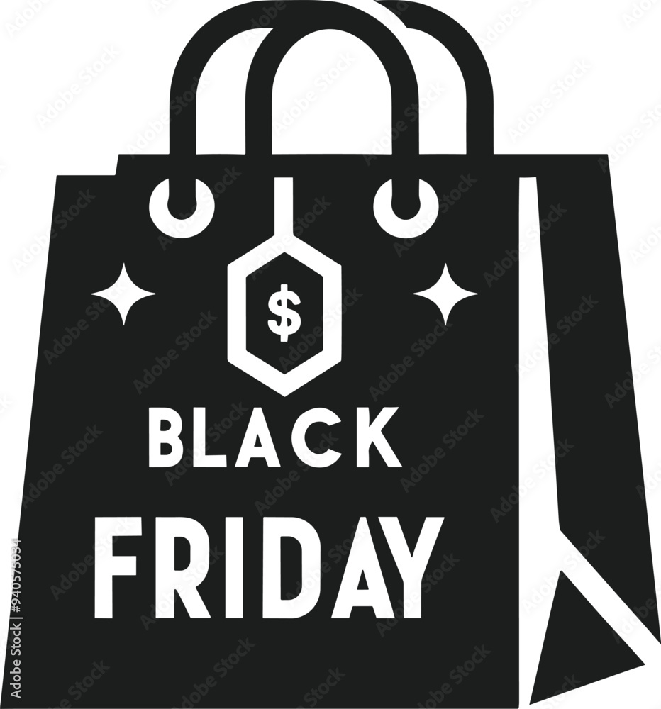 A Shopping Bag Silhouette Vector A Shopping Bag Silhouette Vector