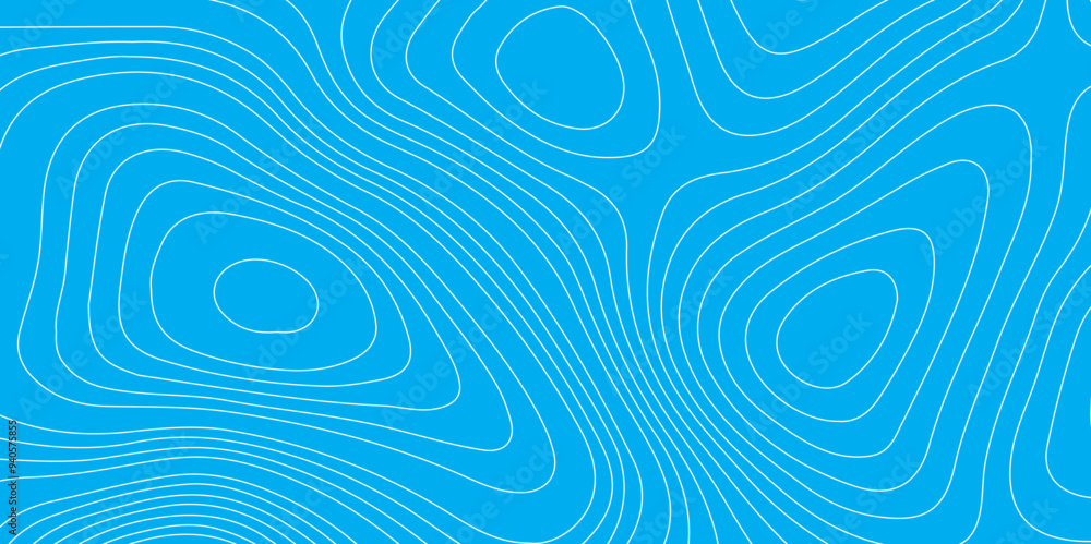 Fototapeta premium Abstract blue topography geographic contour map background .topography blue paper and white waves lines backdrop background .modern geographic contour map vector illustration .