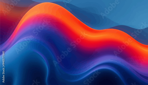 Colorful Abstract Wave Background with Orange, Blue, and Purple Tones