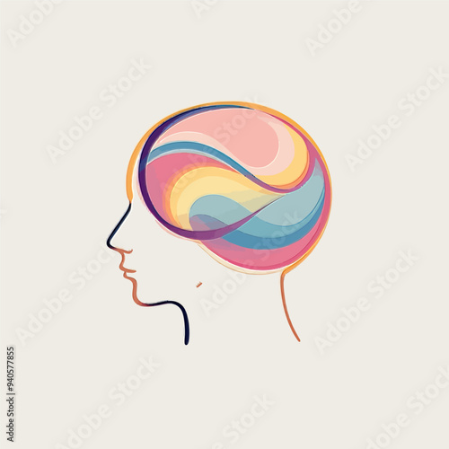 Colorful Abstract Head Illustration