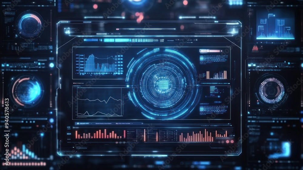 Futuristic Interface with Data and Graphs Futuristic Interface with Data and Graphs