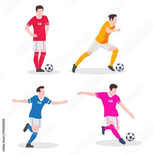 Flat football players collection
