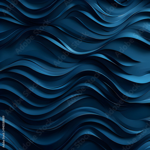 blue paper waves abstract banner design elegant wavy background