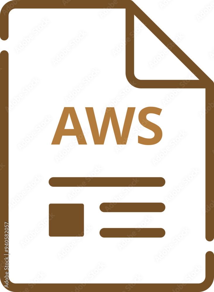 AWS File icon minimal outline with symbols AWS File icon minimal outline with symbols