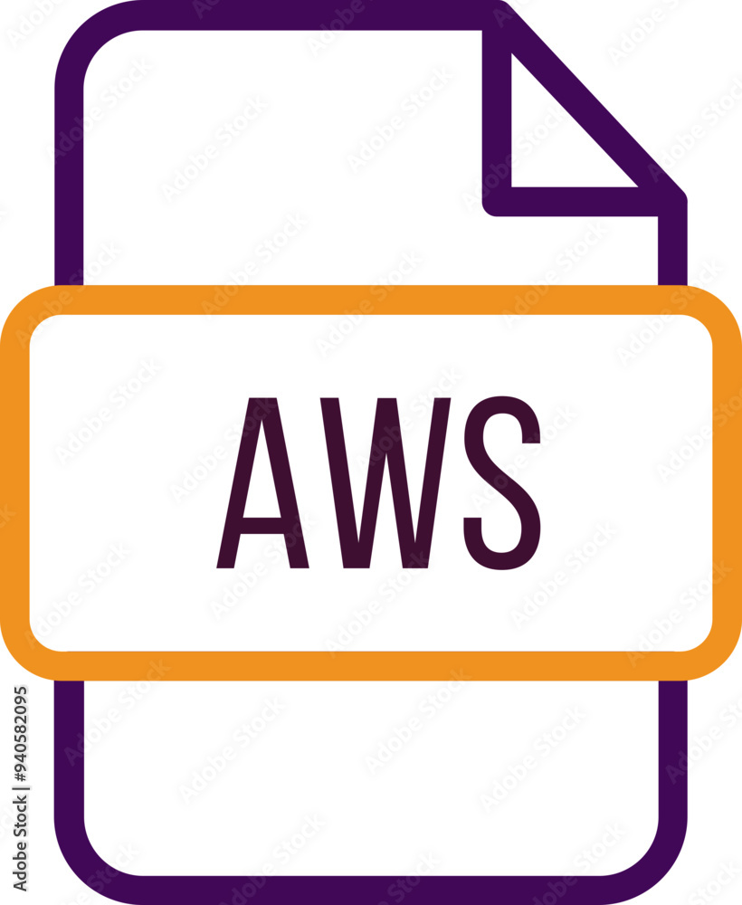 AWS File icon with bold outline AWS File icon with bold outline