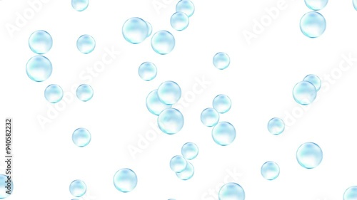 Soap washing bubbles moving upwards closing animation