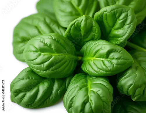 Fresh Basil Leaves in Pile