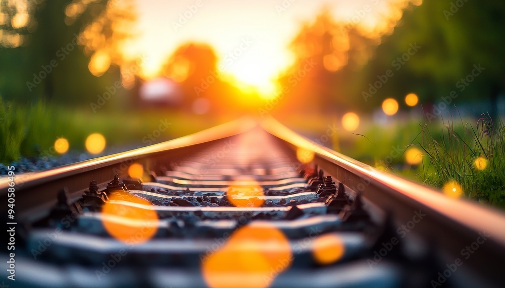 A serene sunset view along railway tracks, highlighting vibrant colors and a peaceful atmosphere amidst nature's beauty. A serene sunset view along railway tracks, highlighting vibrant colors and a peaceful atmosphere amidst nature's beauty.
