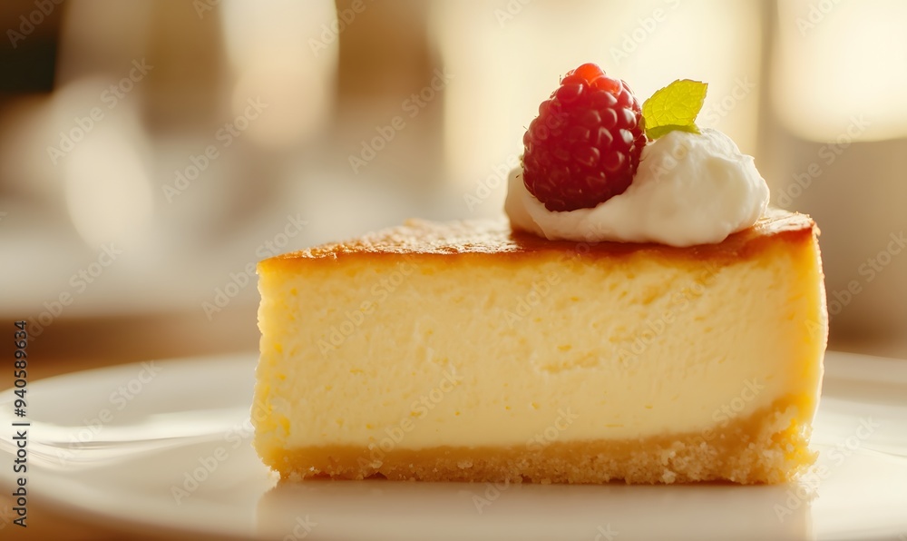 a slice of a basque cheese cake, Generative AI a slice of a basque cheese cake, Generative AI
