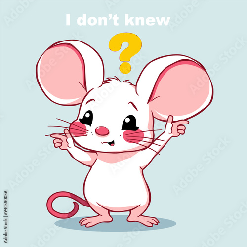 I Don't Know Mouse: Cute Cartoon Character with Question Mark