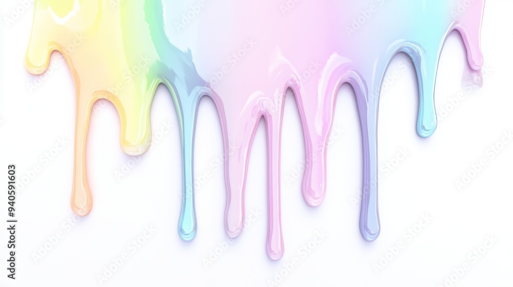Colorful Paint Dripping Isolated on White Background Generative AI Colorful Paint Dripping Isolated on White Background Generative AI