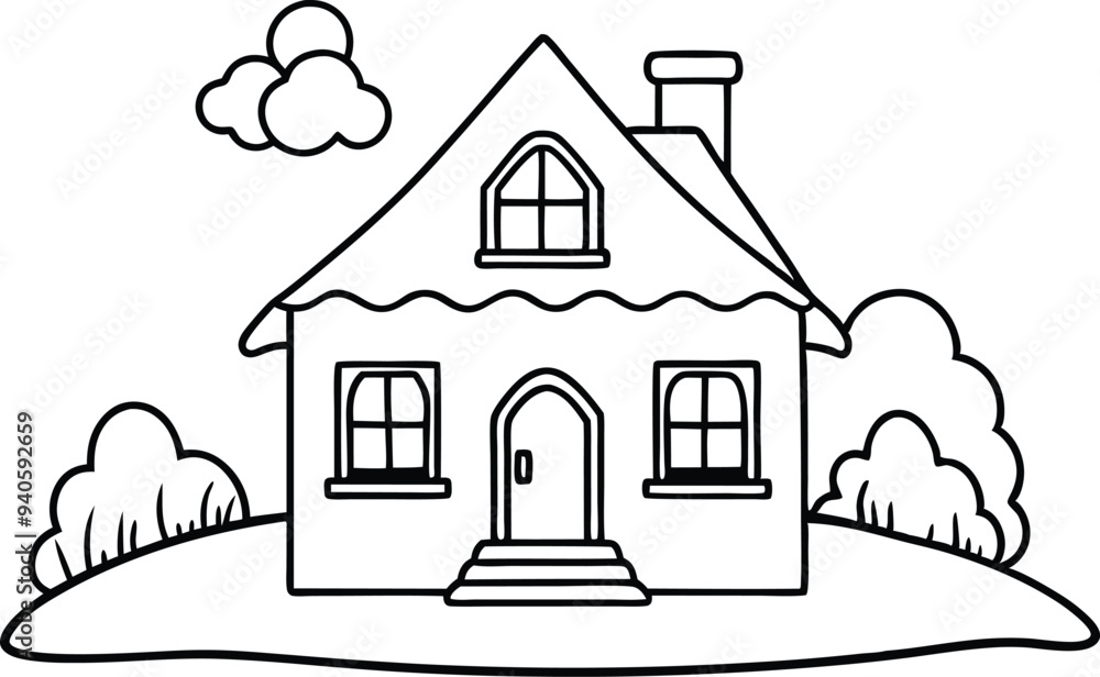 house line art illustration black and white house line art illustration black and white