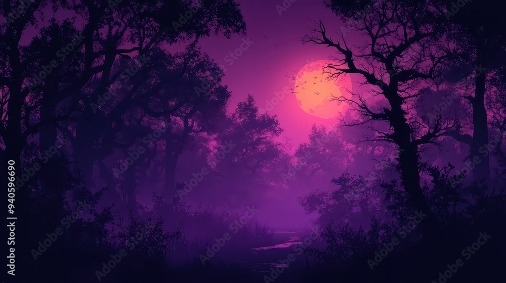 Spooky adventure on a safari through haunted forests on Halloween Spooky adventure on a safari through haunted forests on Halloween