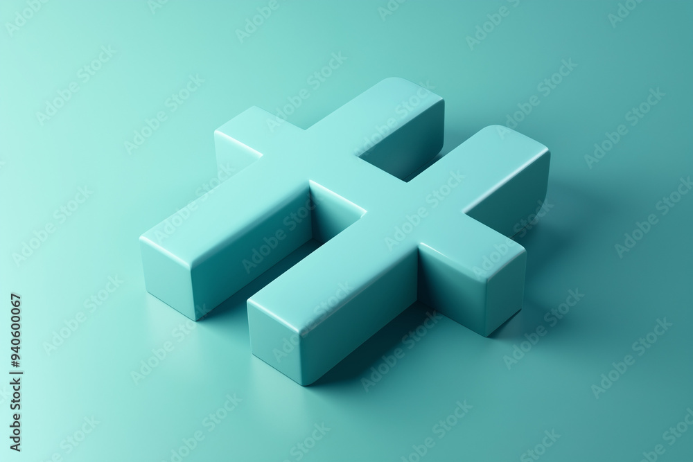 Obraz premium Connect Digitally: 3D Logo of a Digital Media Hashtag Icon