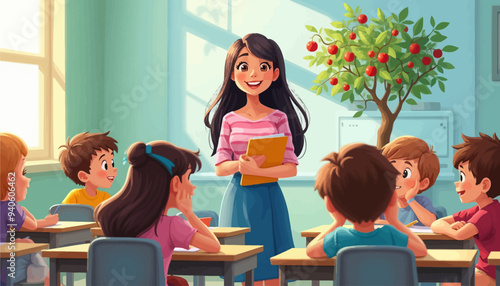 Teacher Engaging Students in Classroom Learning