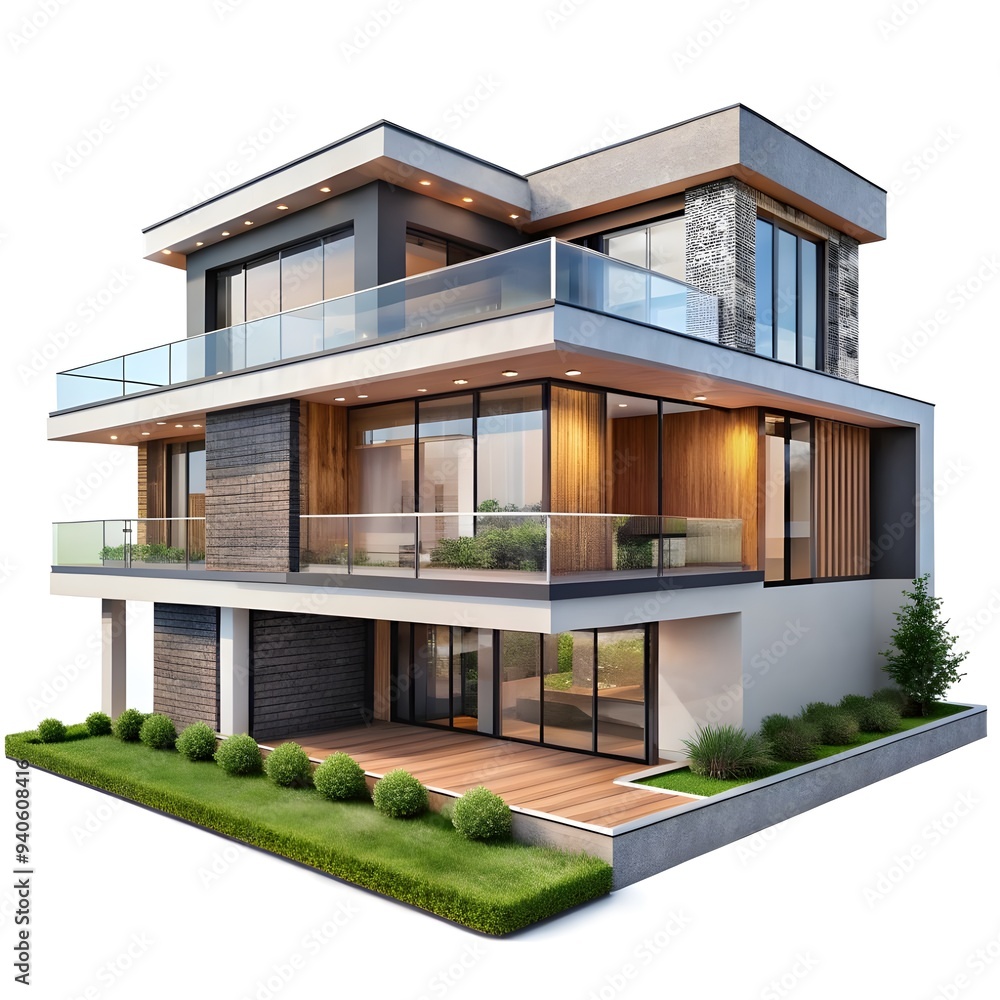 modern house isolated on transparent background modern house isolated on transparent background