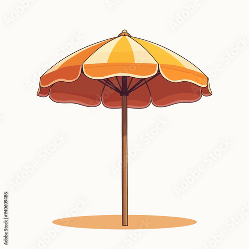 Vibrant Umbrella on Beach