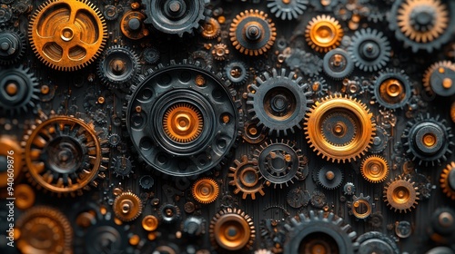 Wallpaper Mural Abstract Gears Pattern Torontodigital.ca