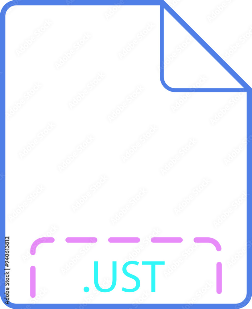 UST File icon deep rounded outline UST File icon deep rounded outline