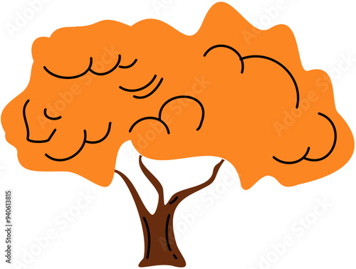 autumn tree vector illustration. Autumn season . Tree isolated