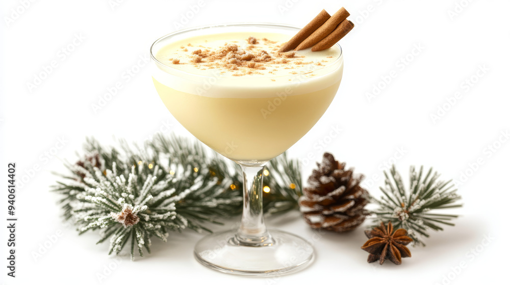 Here's a PNG image of an eggnog cocktail, isolated on a white background. The cocktail is typically served in a glass, with a creamy texture and a sprinkle of nutmeg or cinnamon on top, capturing the Here's a PNG image of an eggnog cocktail, isolated on a white background. The cocktail is typically served in a glass, with a creamy texture and a sprinkle of nutmeg or cinnamon on top, capturing the