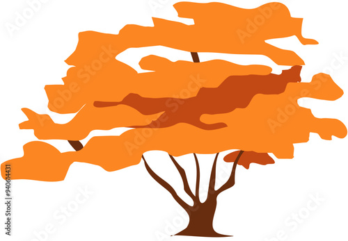 autumn tree vector illustration. Autumn season . Tree isolated