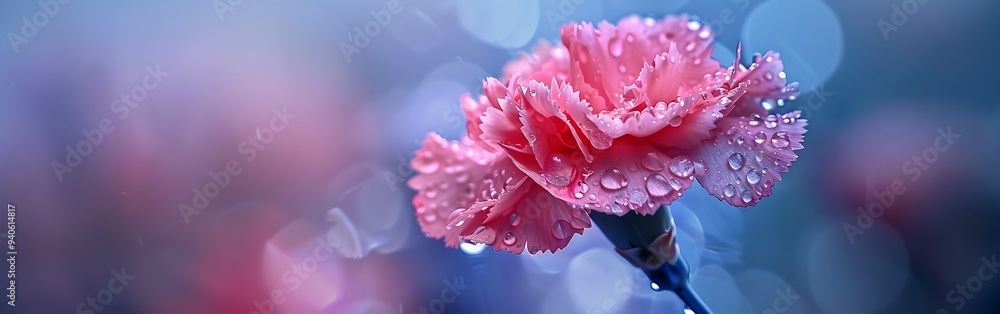 Carnation flowers with water. Carnation flowers with water.