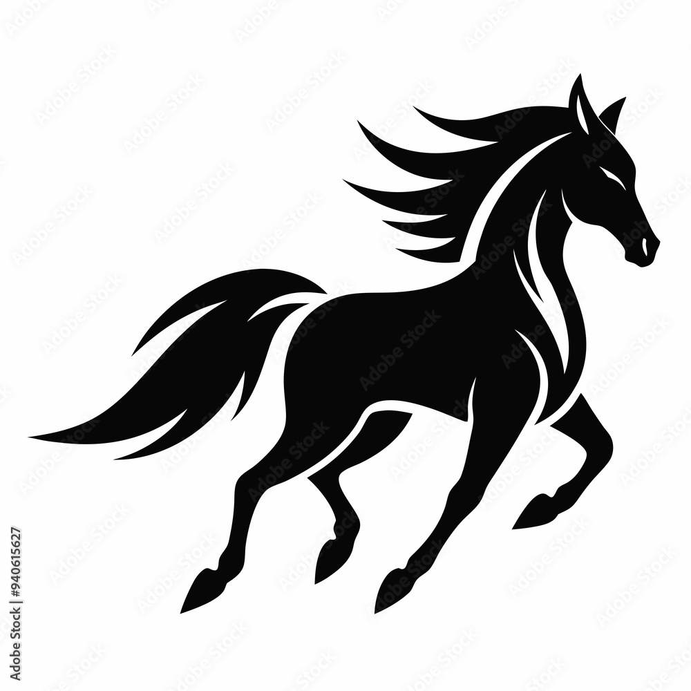 Fototapeta premium horse silhouette vector illustration