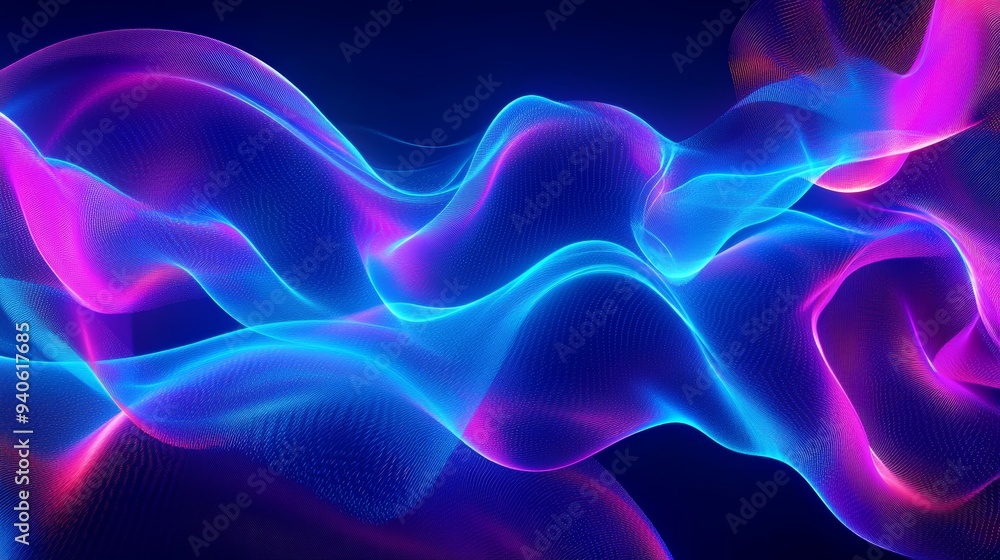 Abstract Neon Wave Background for Modern Wallpapers and Digital Designs Generative AI