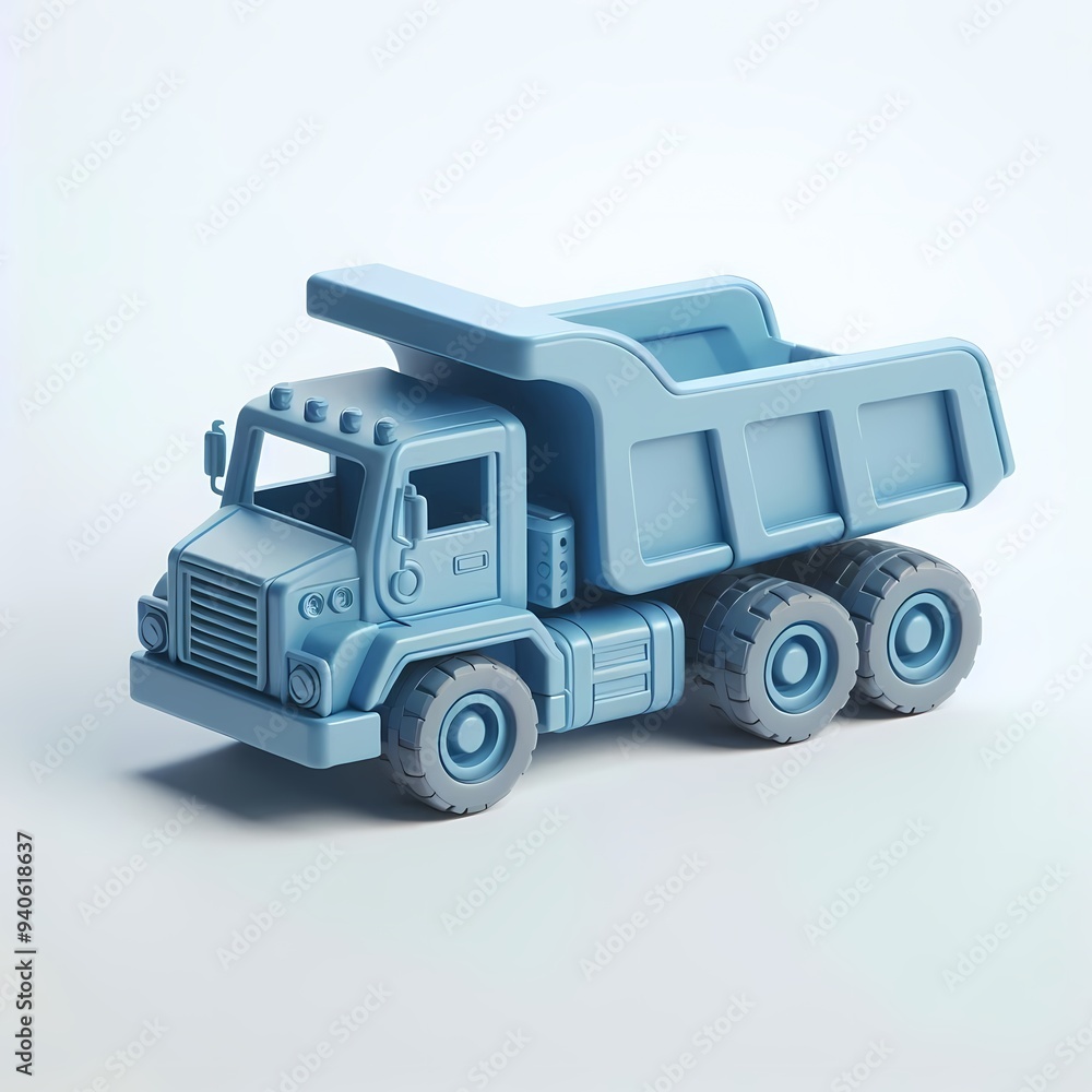 3D Render of Realistic Dump Truck Model isolated on a white background 3D Render of Realistic Dump Truck Model isolated on a white background